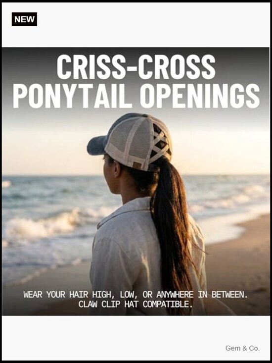 Criss Cross Ponytail Baseball Cap with Adjustable Back main image 6
